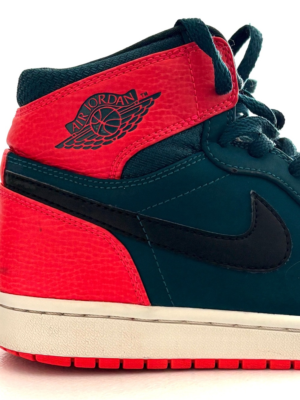 Jordan High-Top Sneakers in Teal, Red and Black